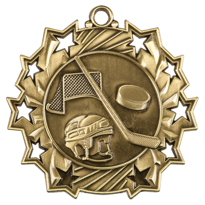 Ten Star Hockey Medal 2.25" / Gold