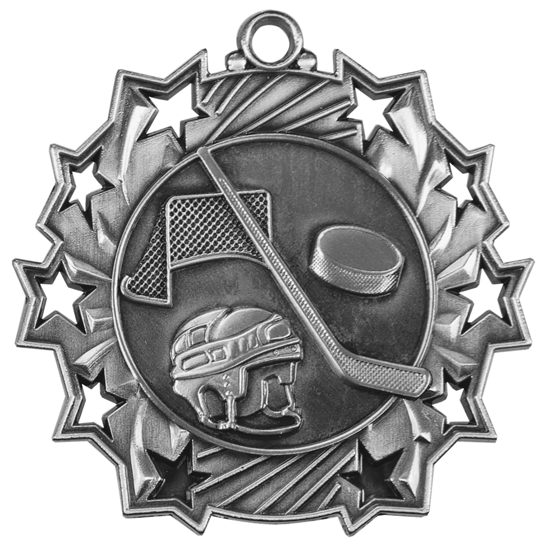 Ten Star Hockey Medal 2.25" / Silver