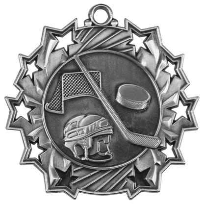 Ten Star Hockey Medal 2.25" / Silver