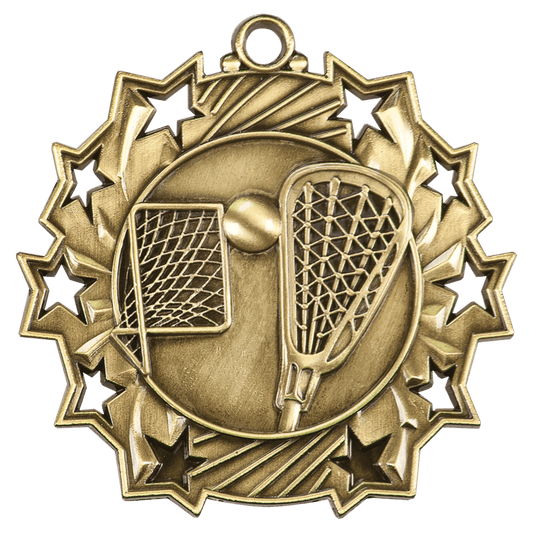 Ten Star LaCrosse Medal 2.25" / Gold