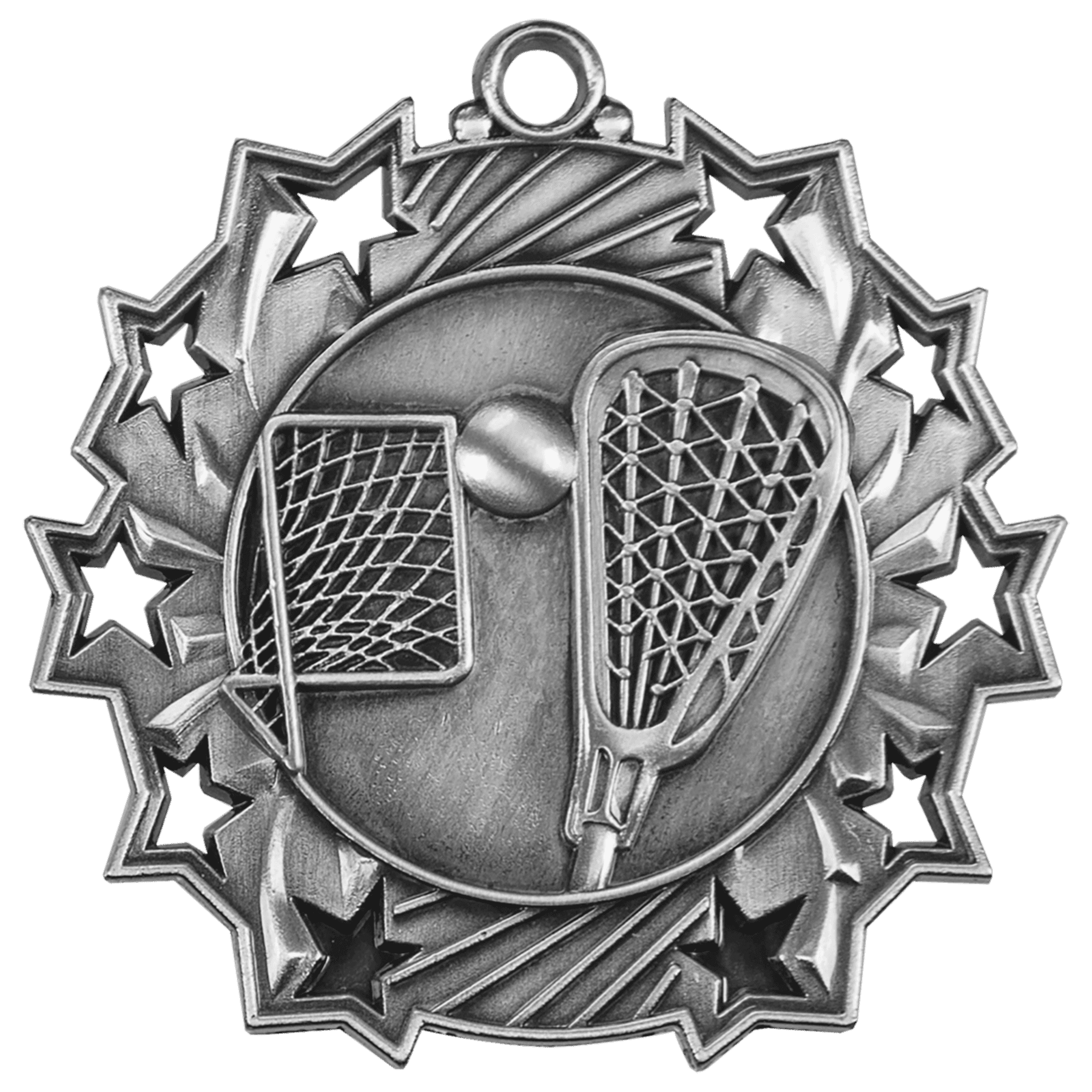 Ten Star LaCrosse Medal 2.25" / Silver