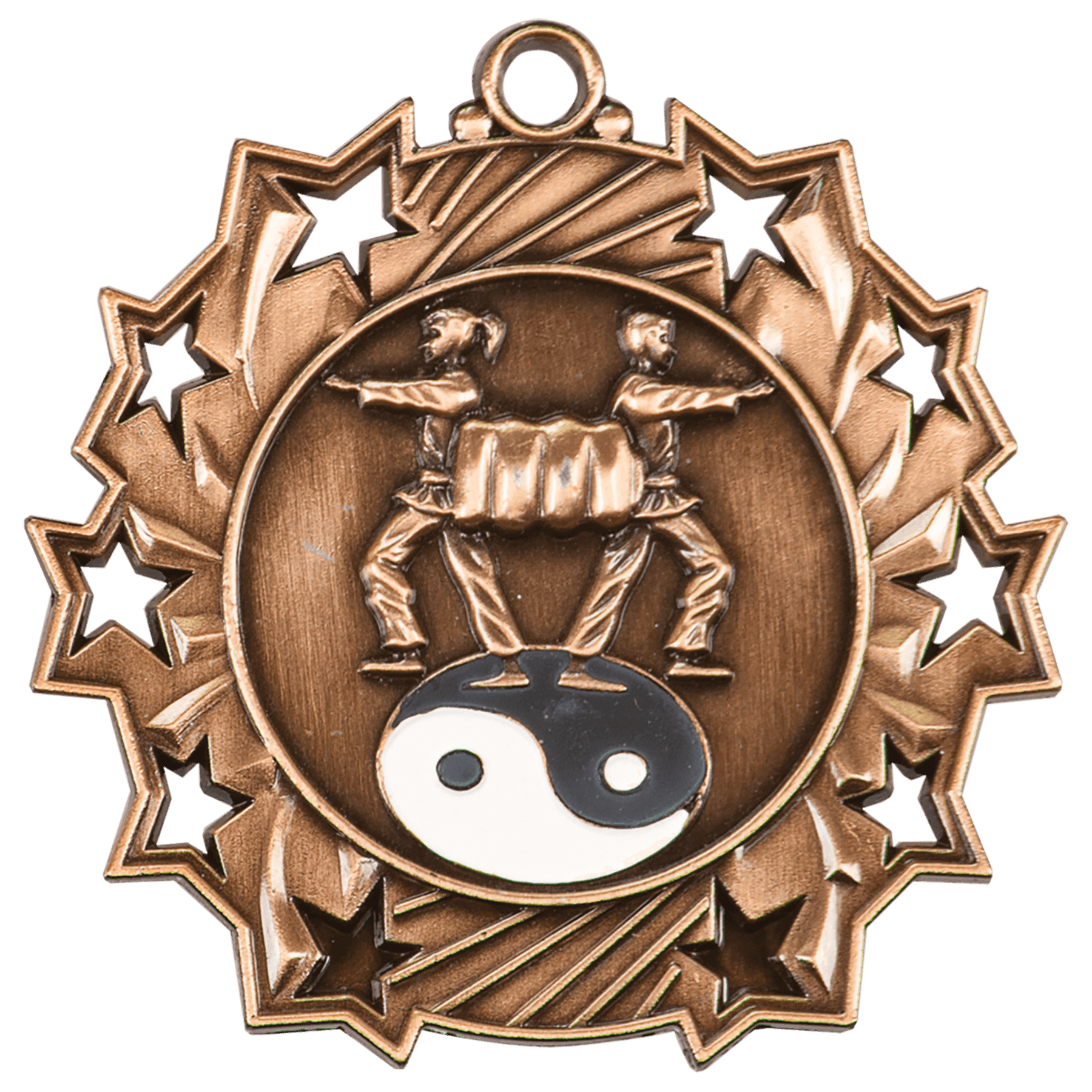 Ten Star Martial Arts Medal 2.25" / Bronze (Copper Tone)