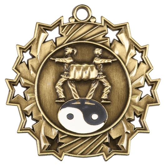 Ten Star Martial Arts Medal 2.25" / Gold