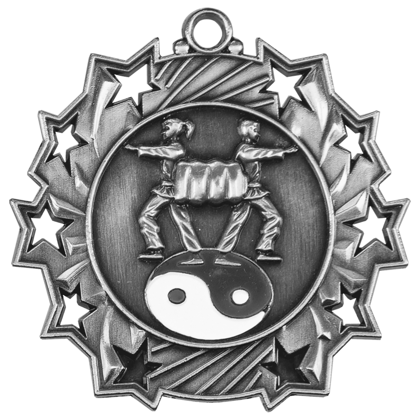 Ten Star Martial Arts Medal 2.25" / Silver