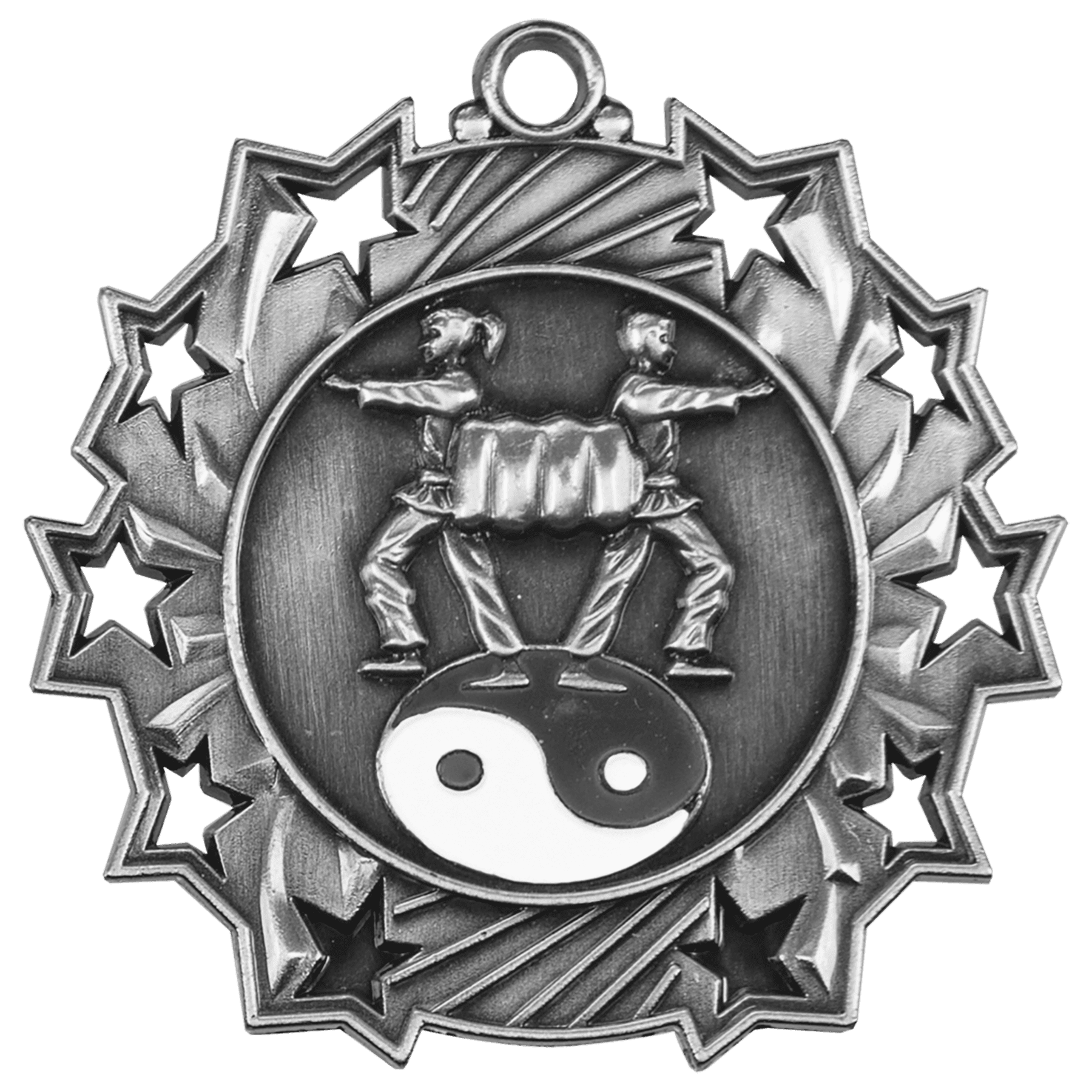 Ten Star Martial Arts Medal 2.25" / Silver