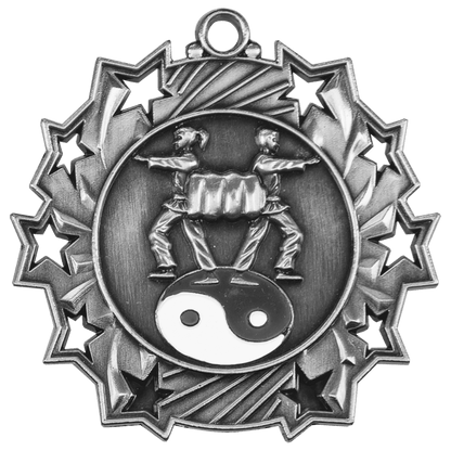 Ten Star Martial Arts Medal 2.25" / Silver