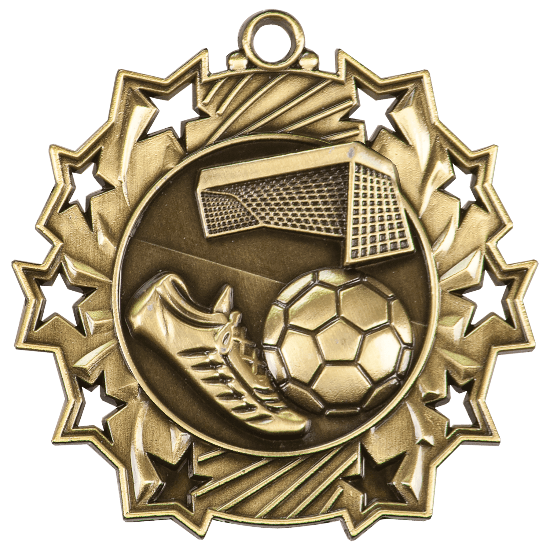 Ten Star Soccer Medal 2.25" / Gold