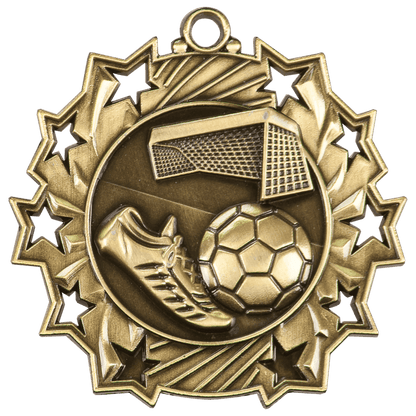 Ten Star Soccer Medal 2.25" / Gold