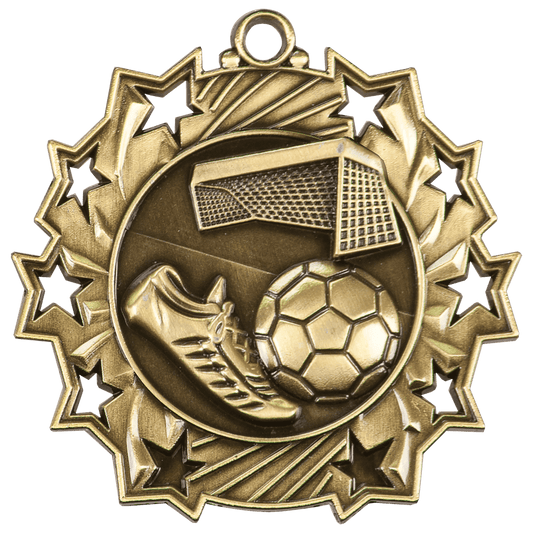 Ten Star Soccer Medal 2.25" / Gold