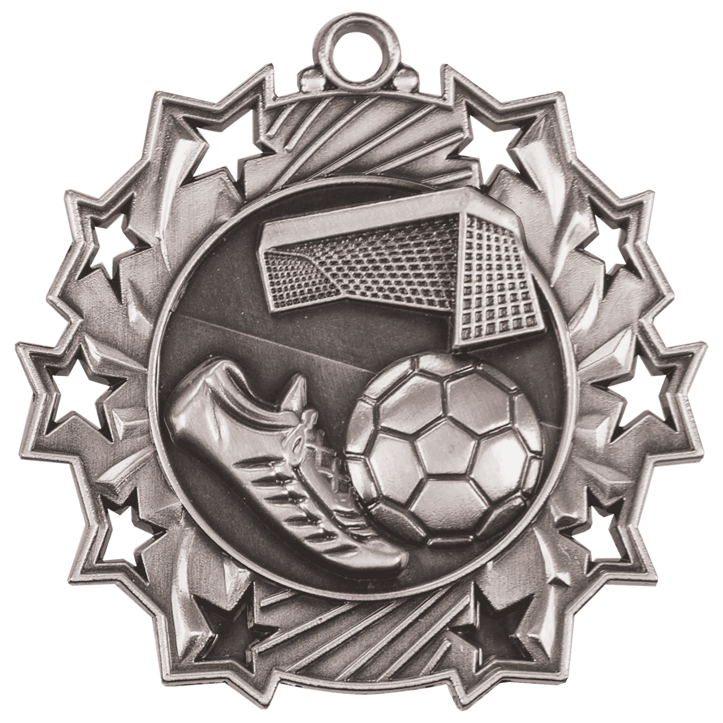 Ten Star Soccer Medal 2.25" / Silver