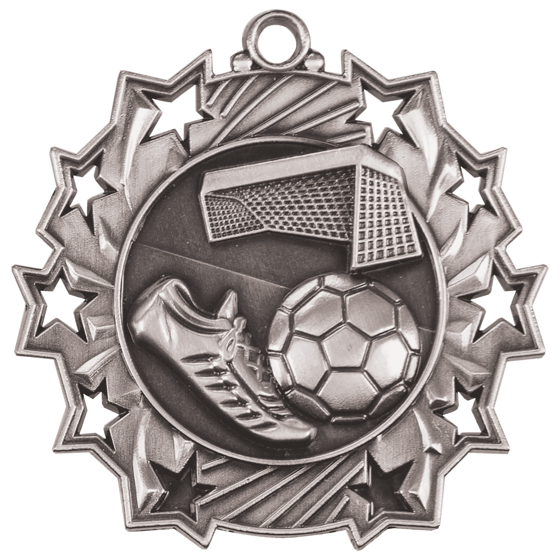 Ten Star Soccer Medal 2.25" / Silver