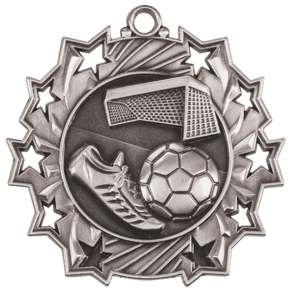 Ten Star Soccer Medal 2.25" / Silver
