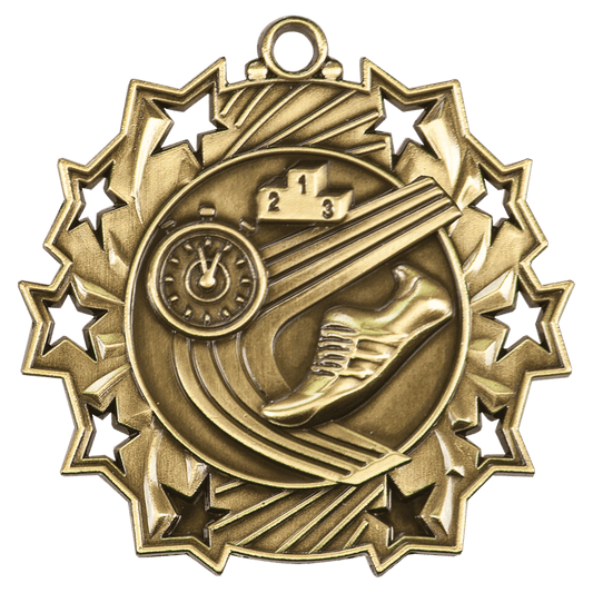 Ten Star Track Medal 2.25" / Gold