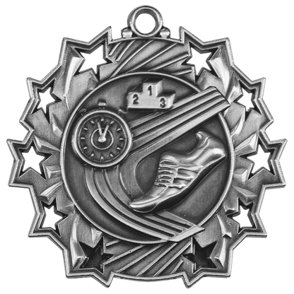Ten Star Track Medal 2.25" / Silver