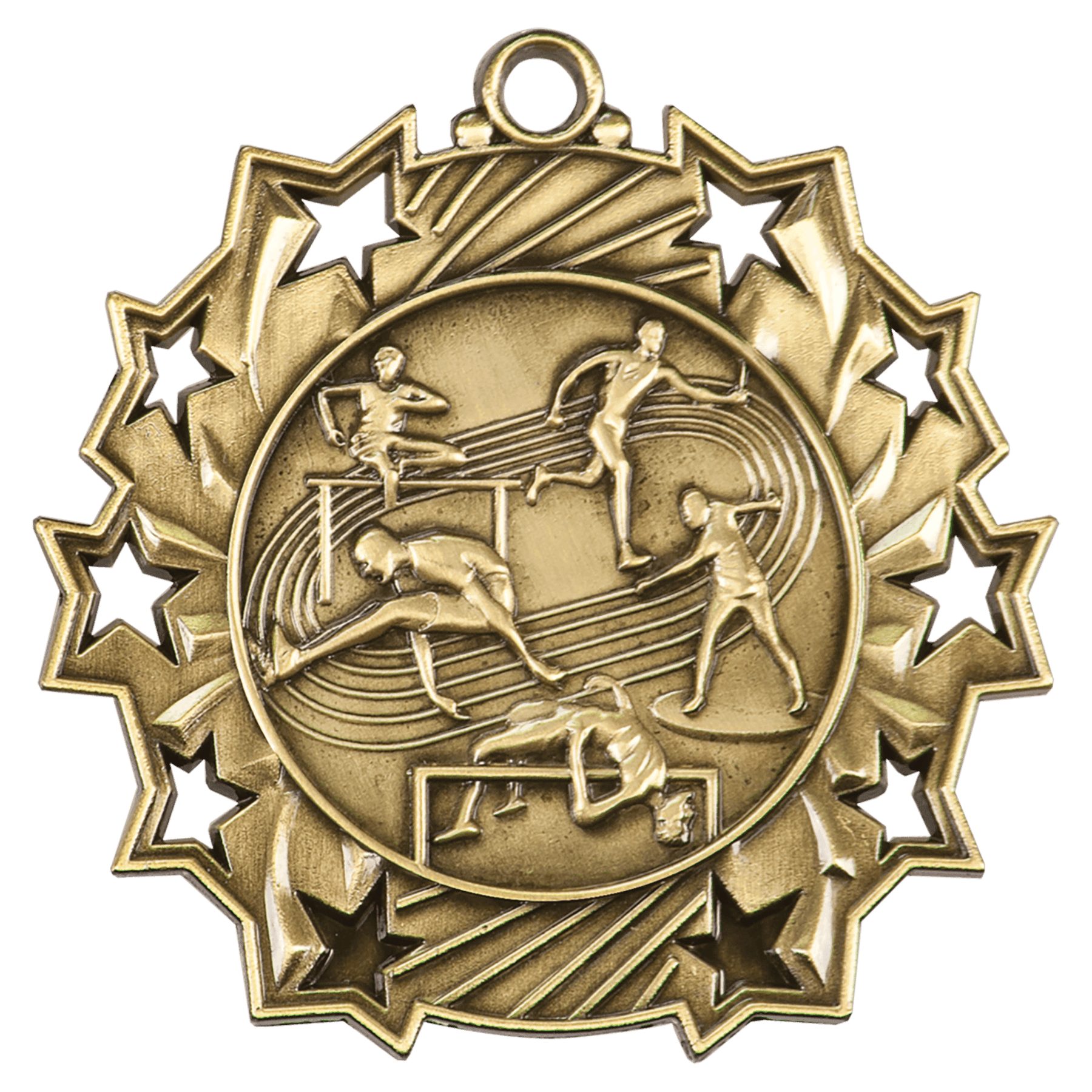 Ten Star Track & Field Medal 2.25" / Gold