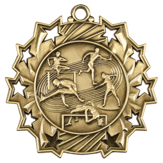 Ten Star Track & Field Medal 2.25" / Gold