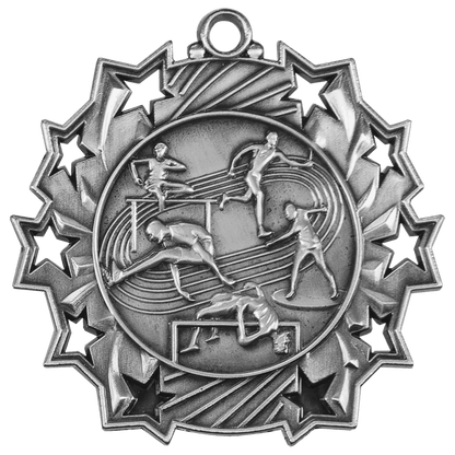 Ten Star Track & Field Medal 2.25" / Silver