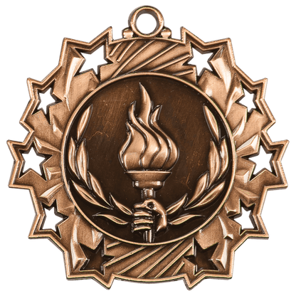 Ten Star Victory Medal 2.25" / Bronze (Copper Tone)