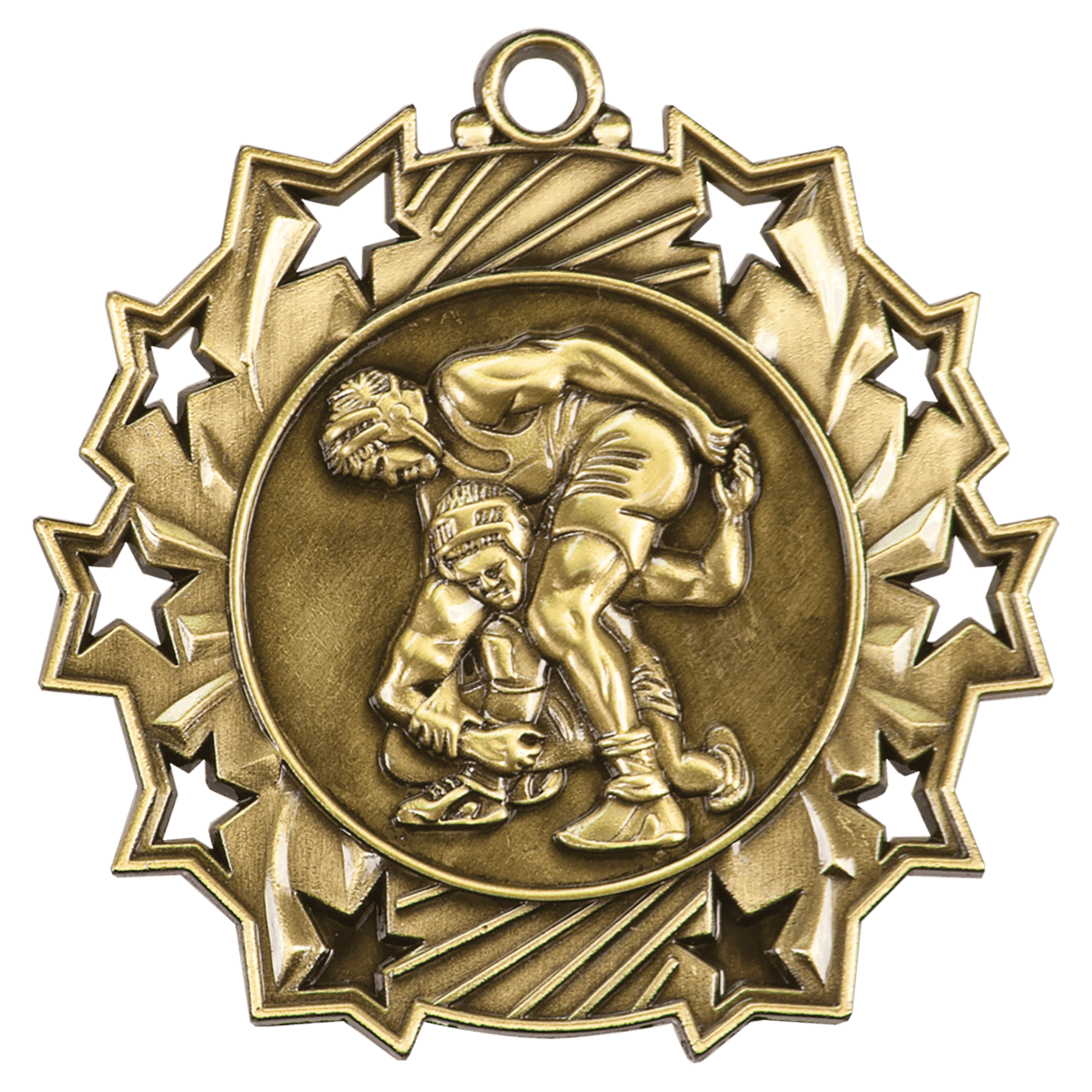 Ten Star Wrestling Medal 2.25" / Gold