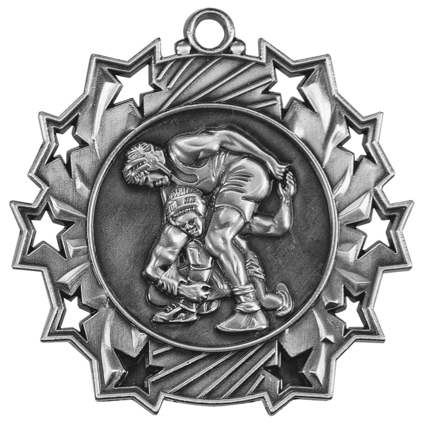 Ten Star Wrestling Medal 2.25" / Silver