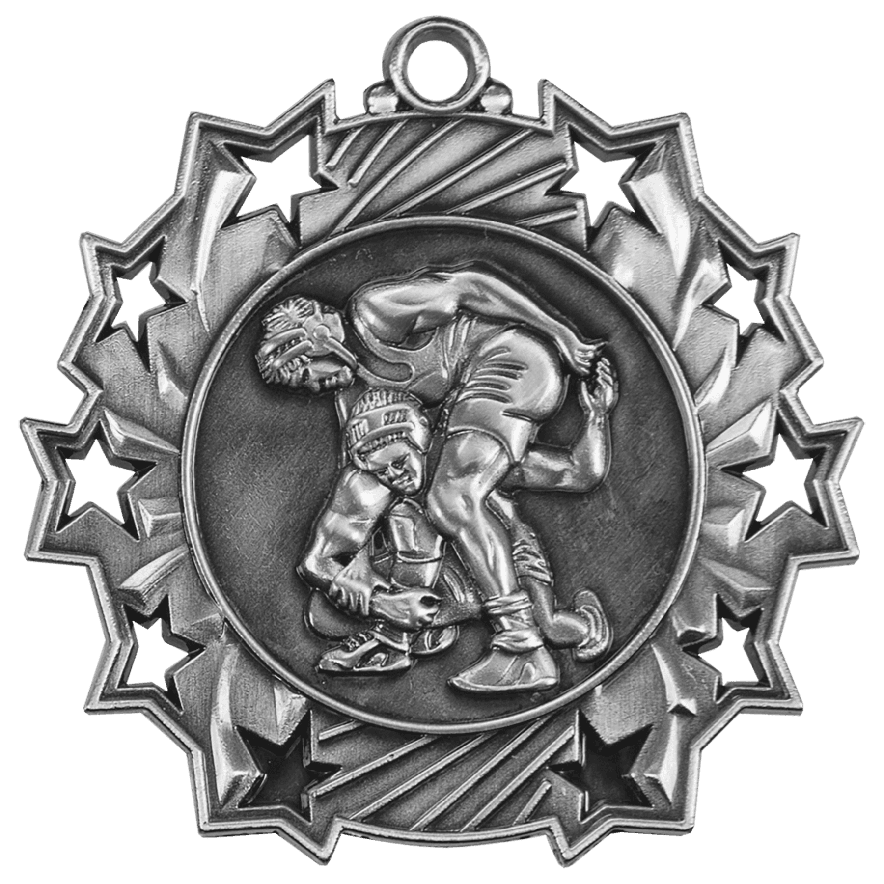 Ten Star Wrestling Medal 2.25" / Silver