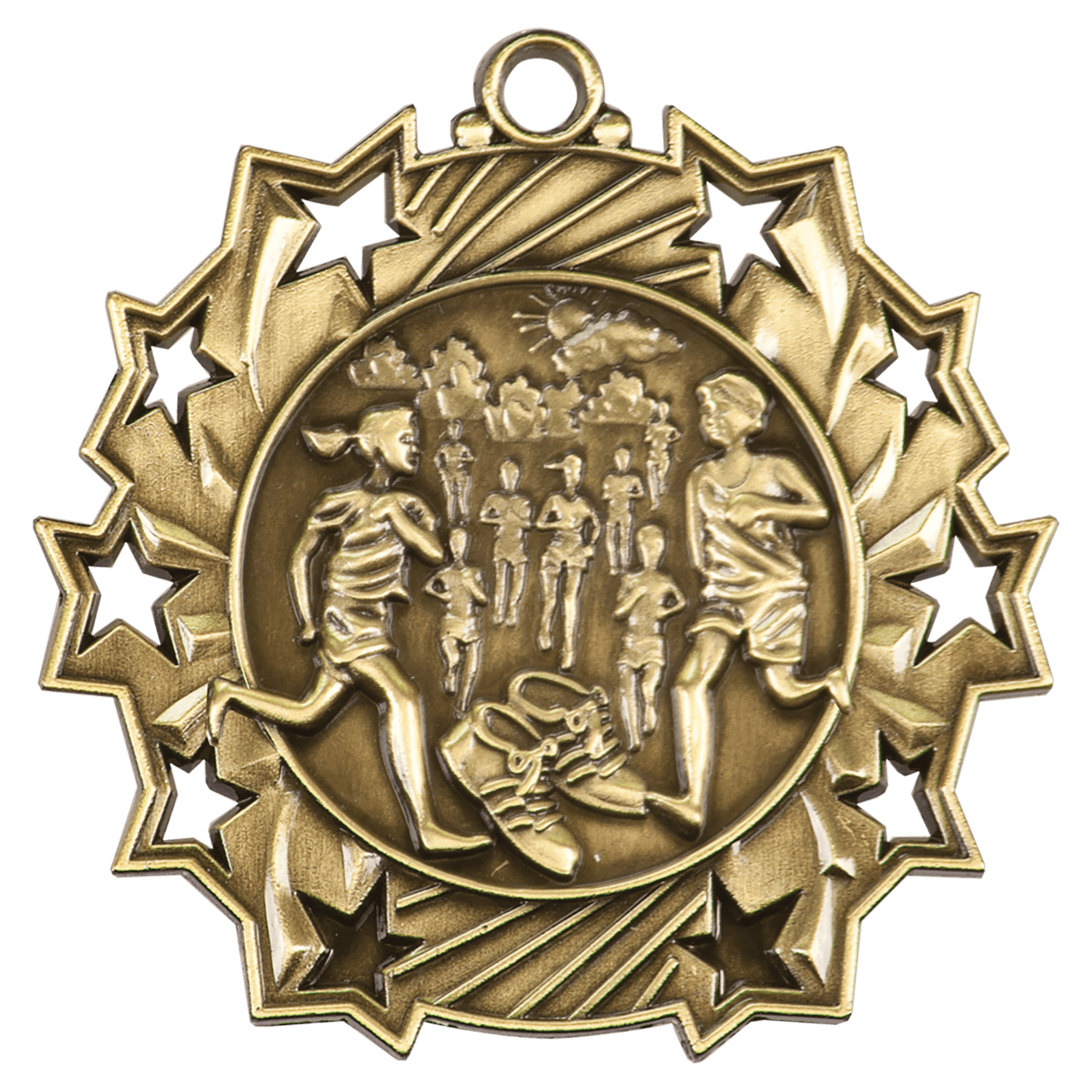 Ten Star Cross Country Medal 2.25" / Gold