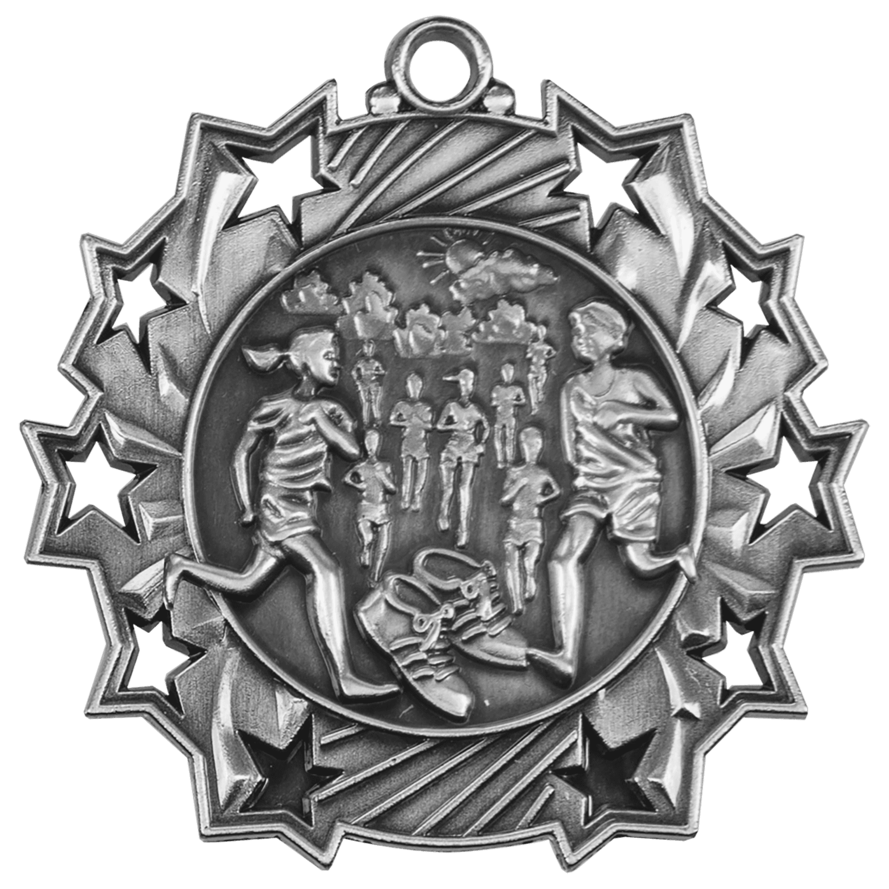 Ten Star Cross Country Medal 2.25" / Silver