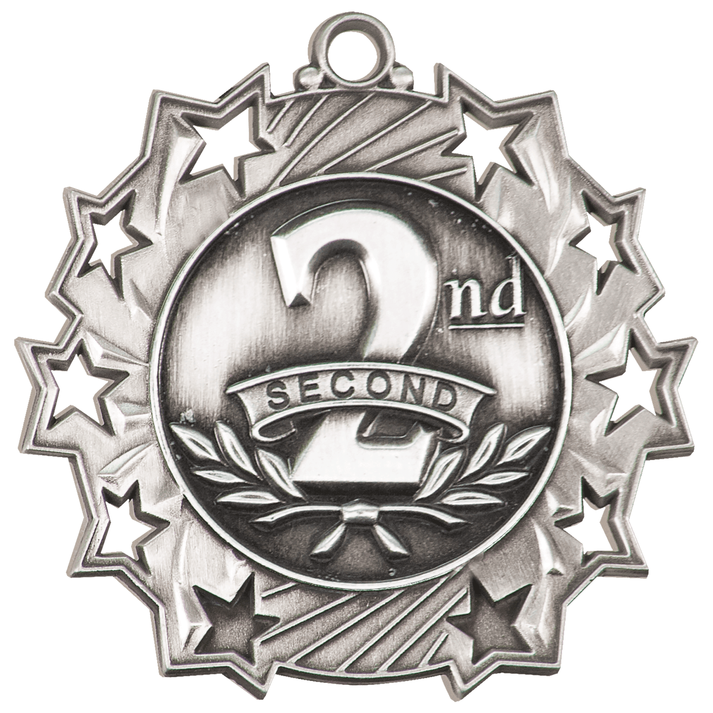 Ten Star 2nd Place Medal 2.25" / Silver
