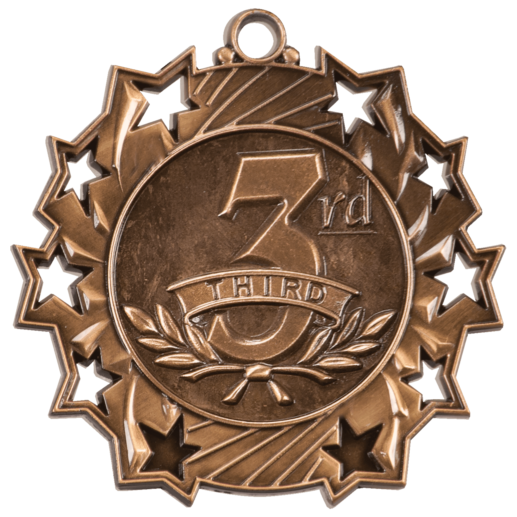 Ten Star 3rd Place Medal 2.25" / Bronze (Copper Tone)