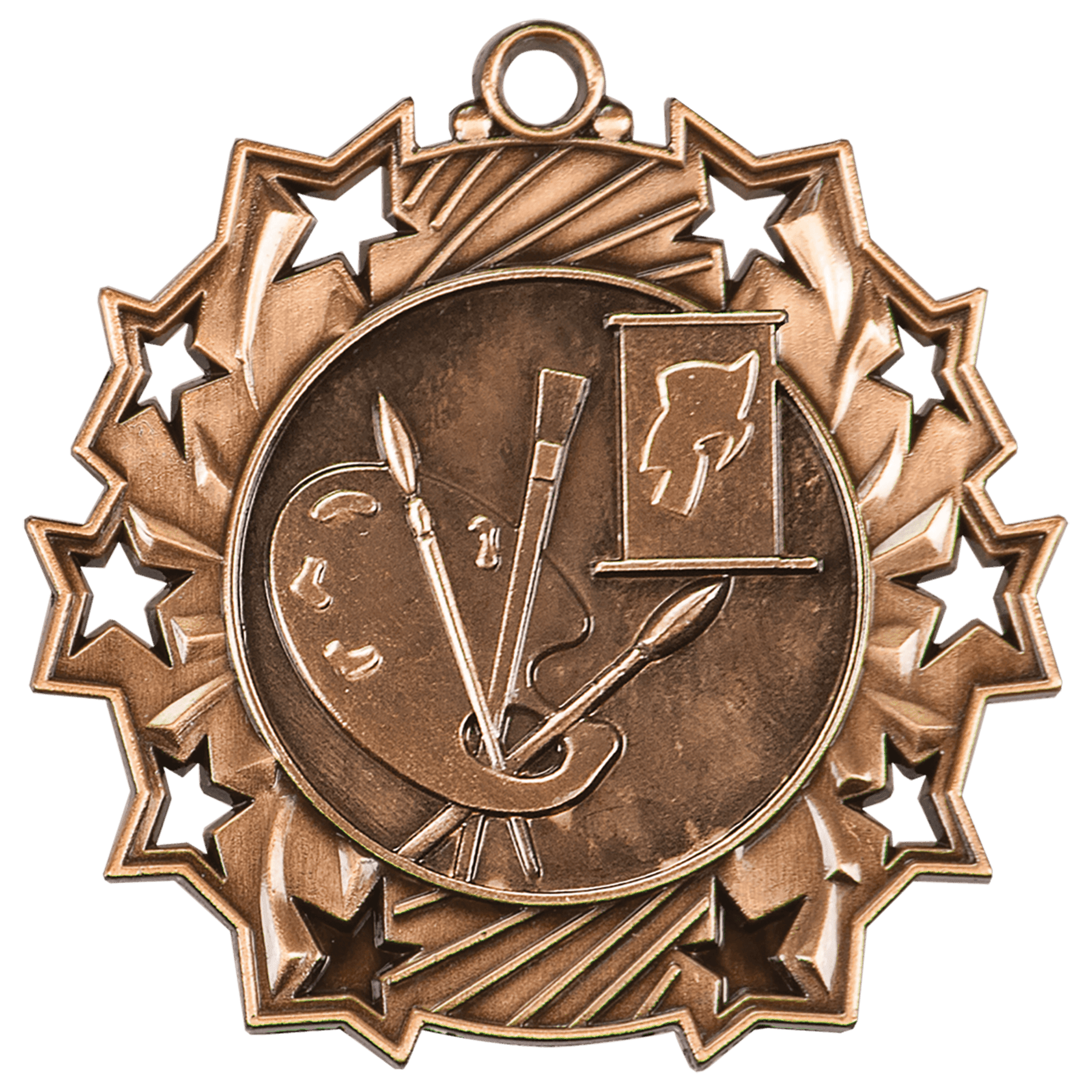 Ten Star Art Medal 2.25" / Bronze (Copper Tone)