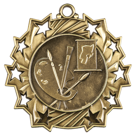 Ten Star Art Medal 2.25" / Gold