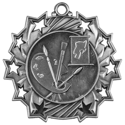 Ten Star Art Medal 2.25" / Silver
