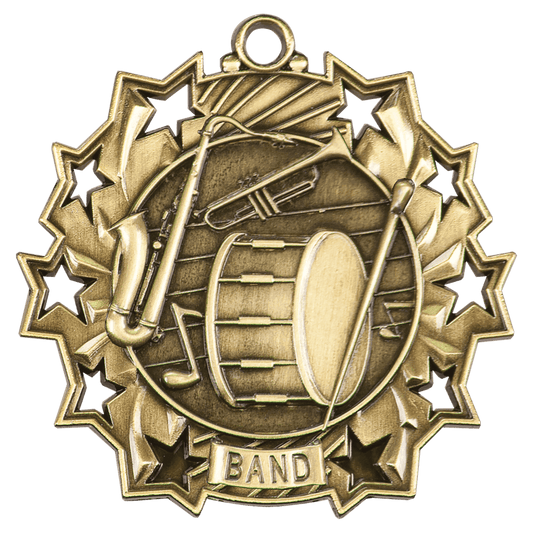 Ten Star Band Medal 2.25" / Gold