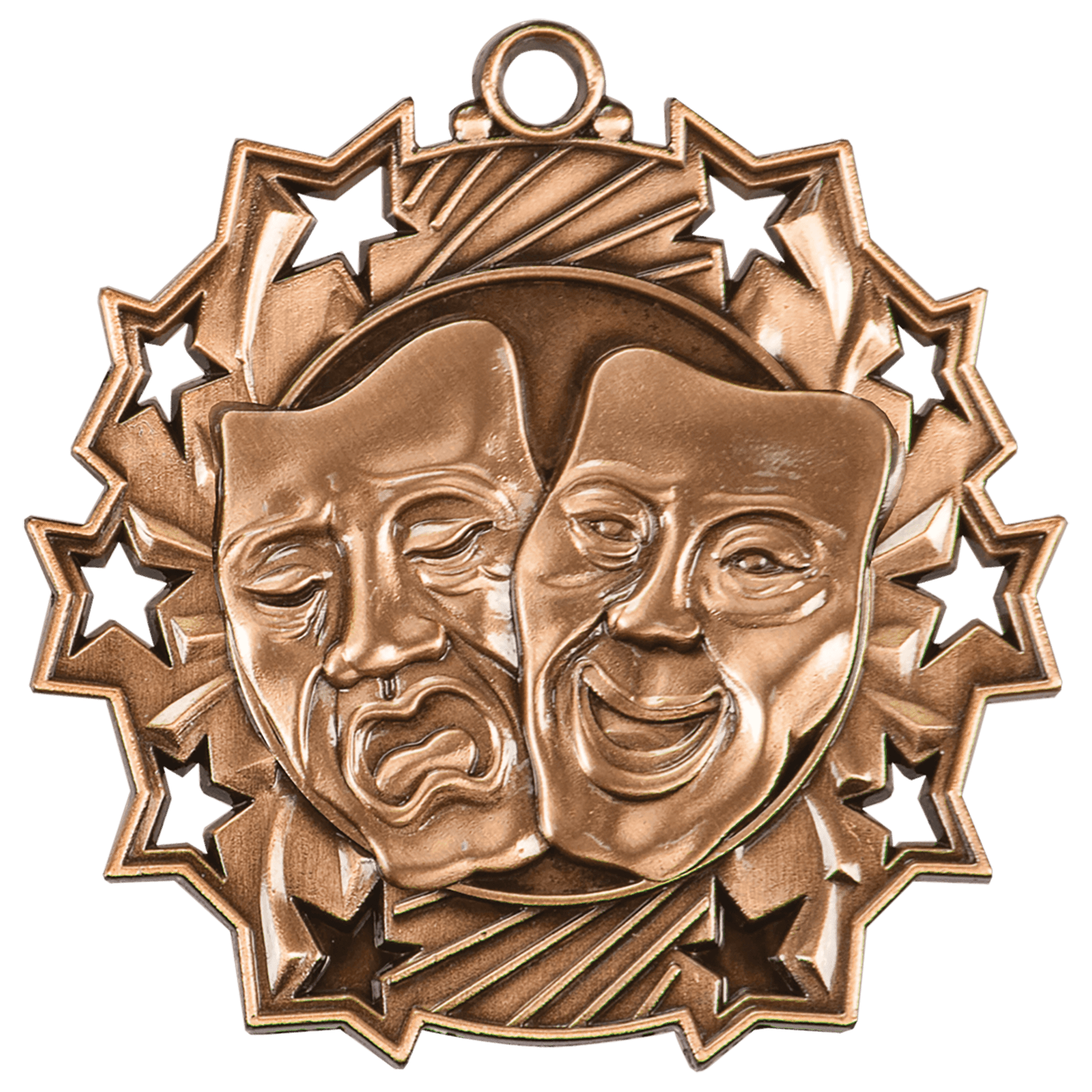 Ten Star Drama Medal 2.25" / Bronze (Copper Tone)