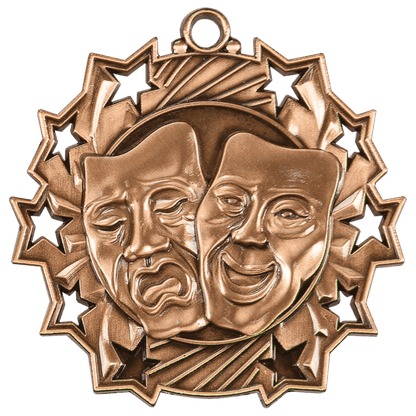 Ten Star Drama Medal 2.25" / Bronze (Copper Tone)