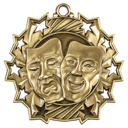 Ten Star Drama Medal 2.25" / Gold