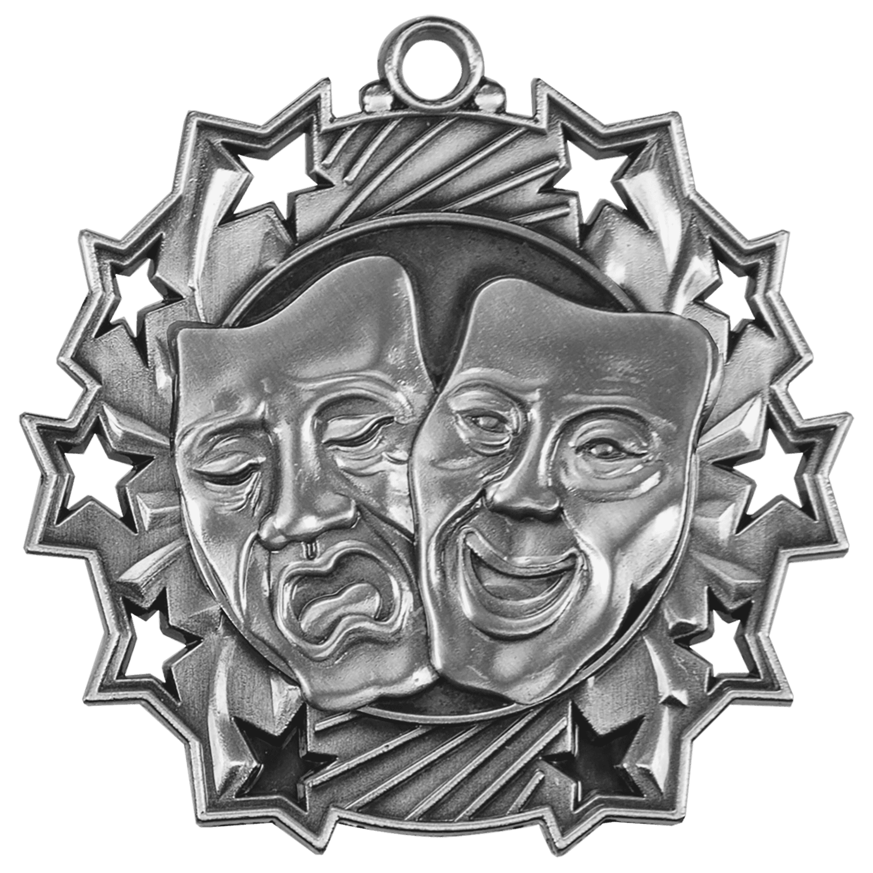 Ten Star Drama Medal 2.25" / Silver
