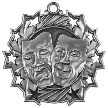 Ten Star Drama Medal 2.25" / Silver