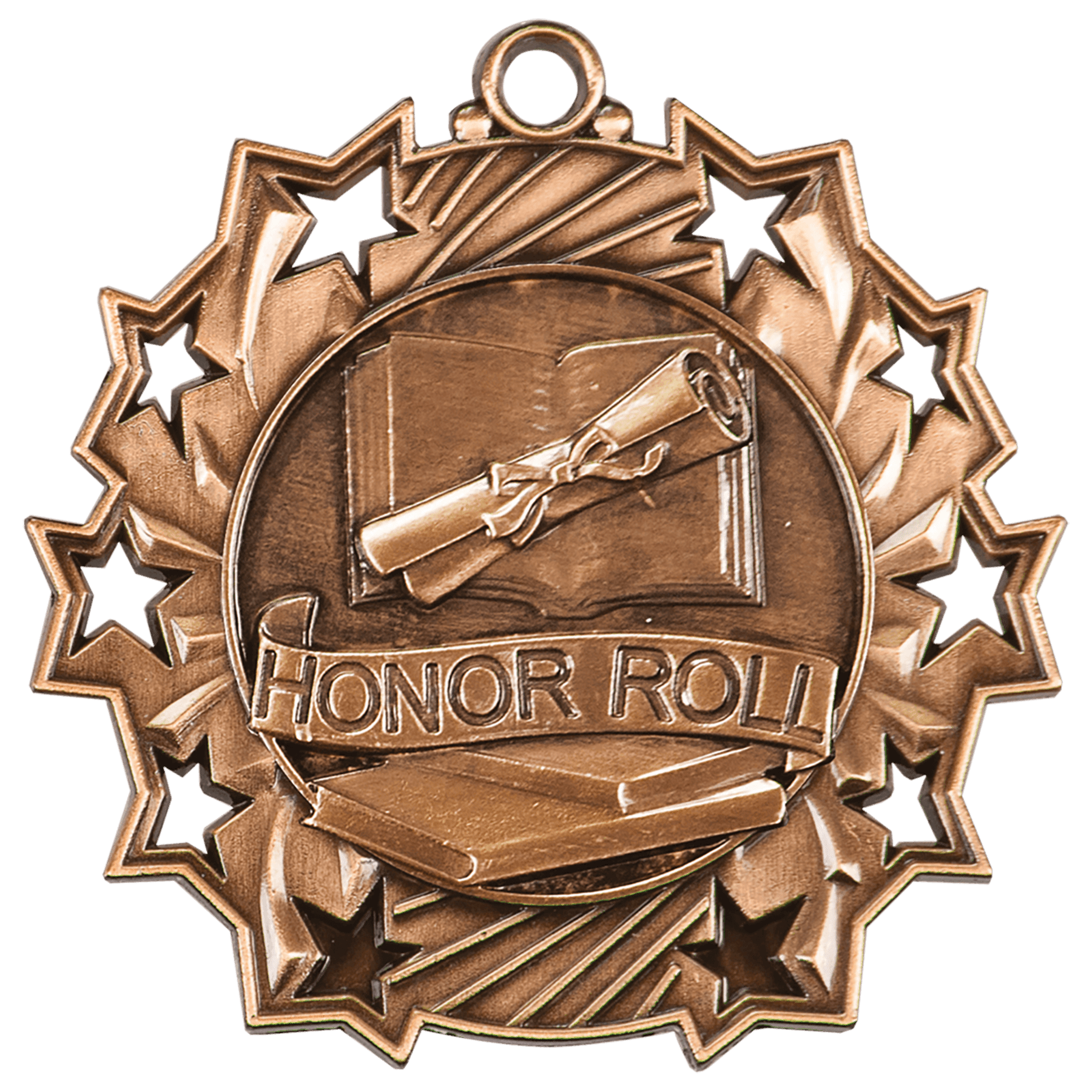 Ten Star Honor Roll Medal 2.25" / Bronze (Copper Tone)