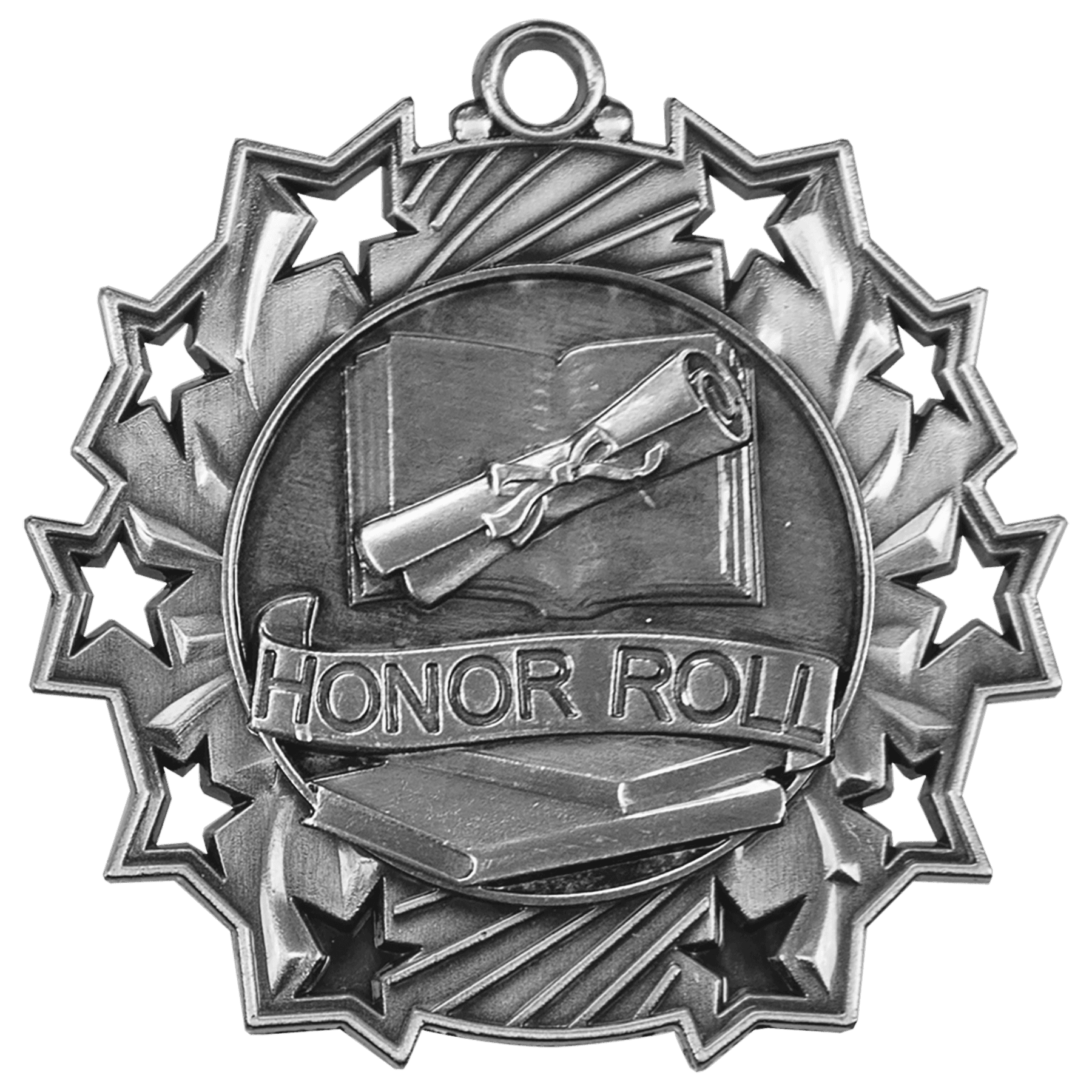 Ten Star Honor Roll Medal 2.25" / Silver