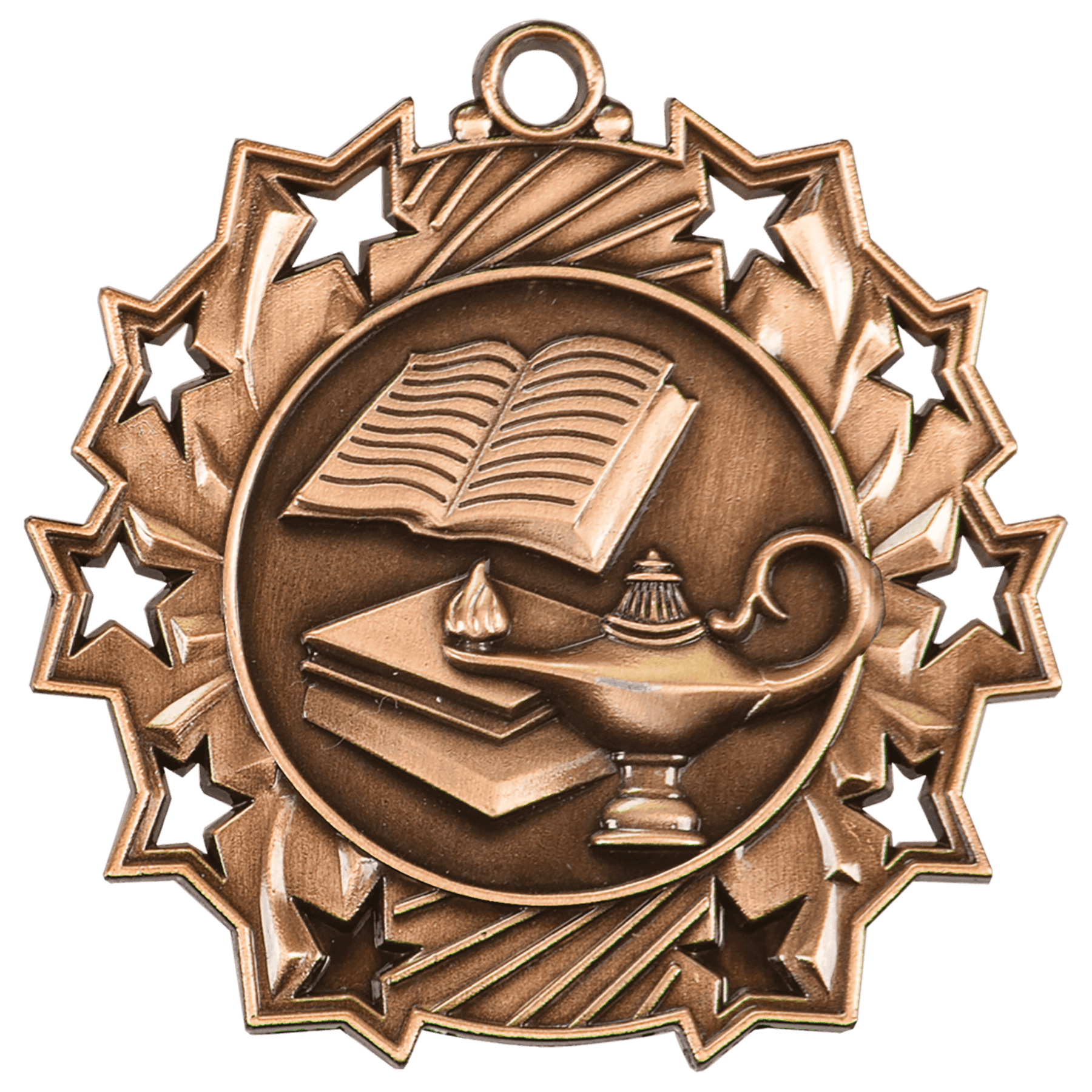 Ten Star Academic Medal 2.25" / Bronze (Copper Tone)