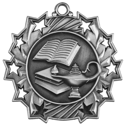Ten Star Academic Medal 2.25" / Silver