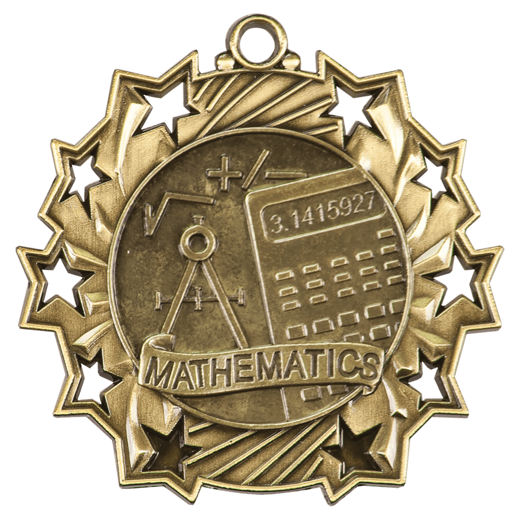 Ten Star Math Medal 2.25" / Gold