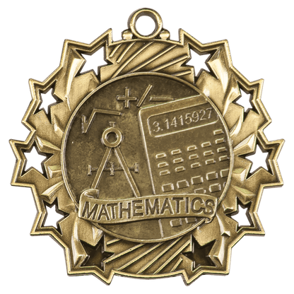 Ten Star Math Medal 2.25" / Gold