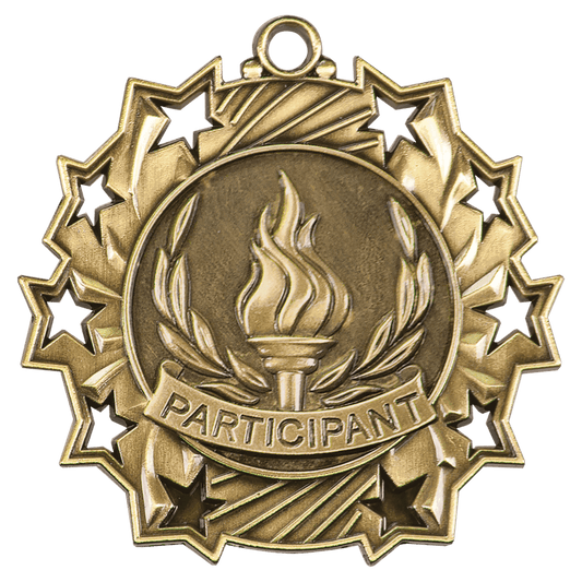 Ten Star Participant Medal 2.25" / Gold