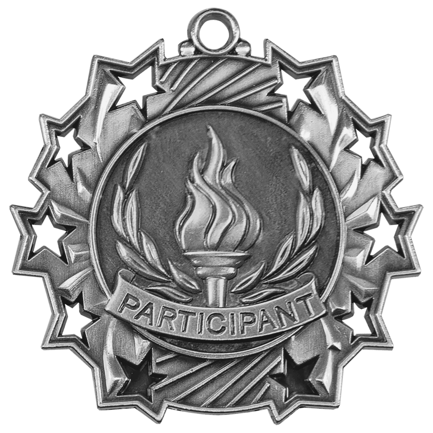 Ten Star Participant Medal 2.25" / Silver