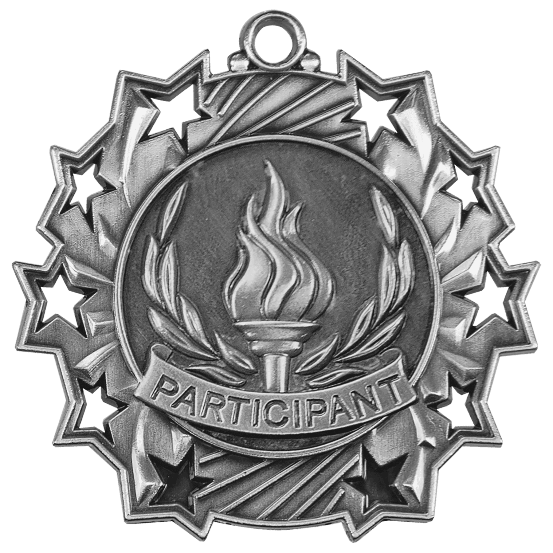 Ten Star Participant Medal 2.25" / Silver