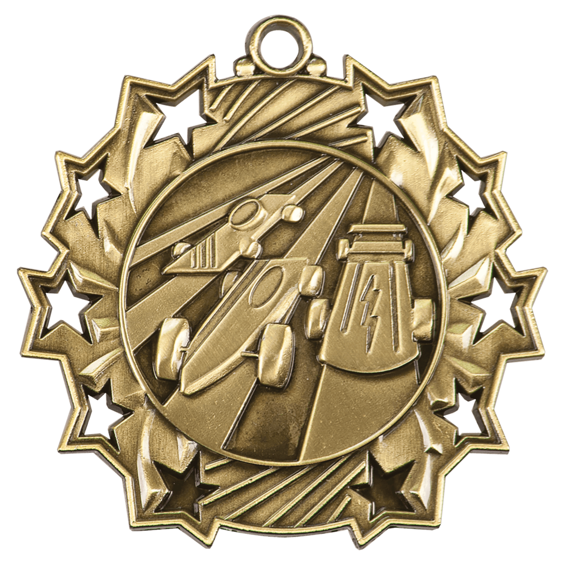 Ten Star Pinewood Derby Medal 2.25" / Gold