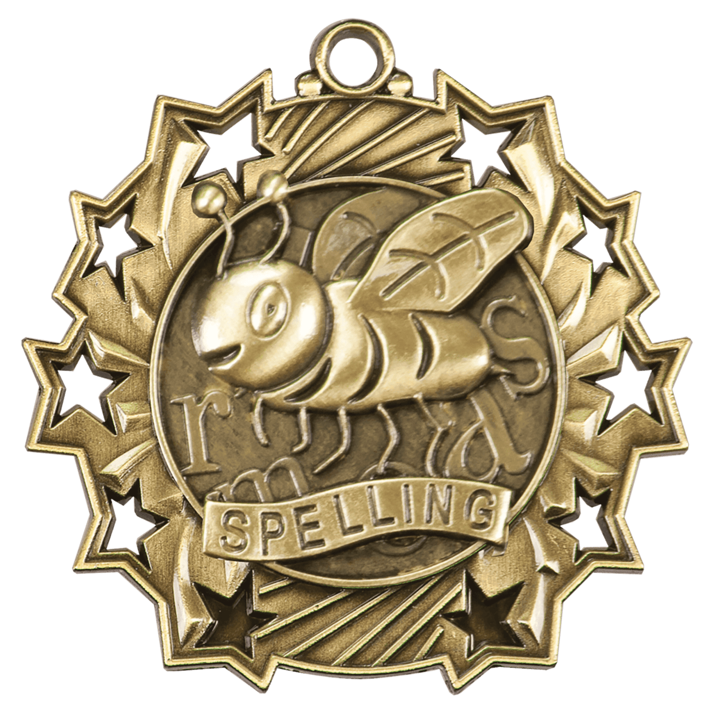 Ten Star Spelling Medal 2.25" / Gold
