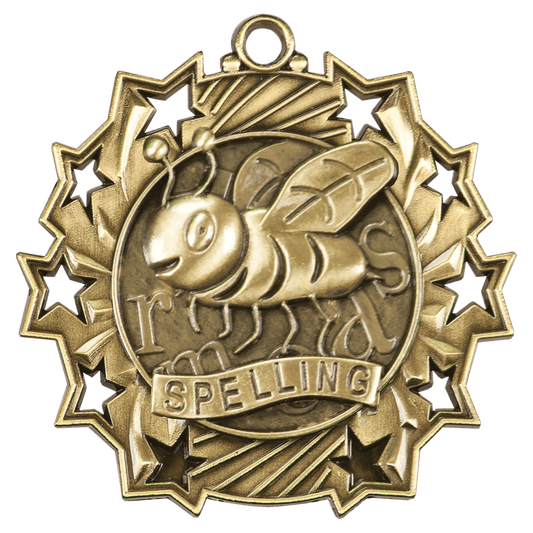 Ten Star Spelling Medal 2.25" / Gold
